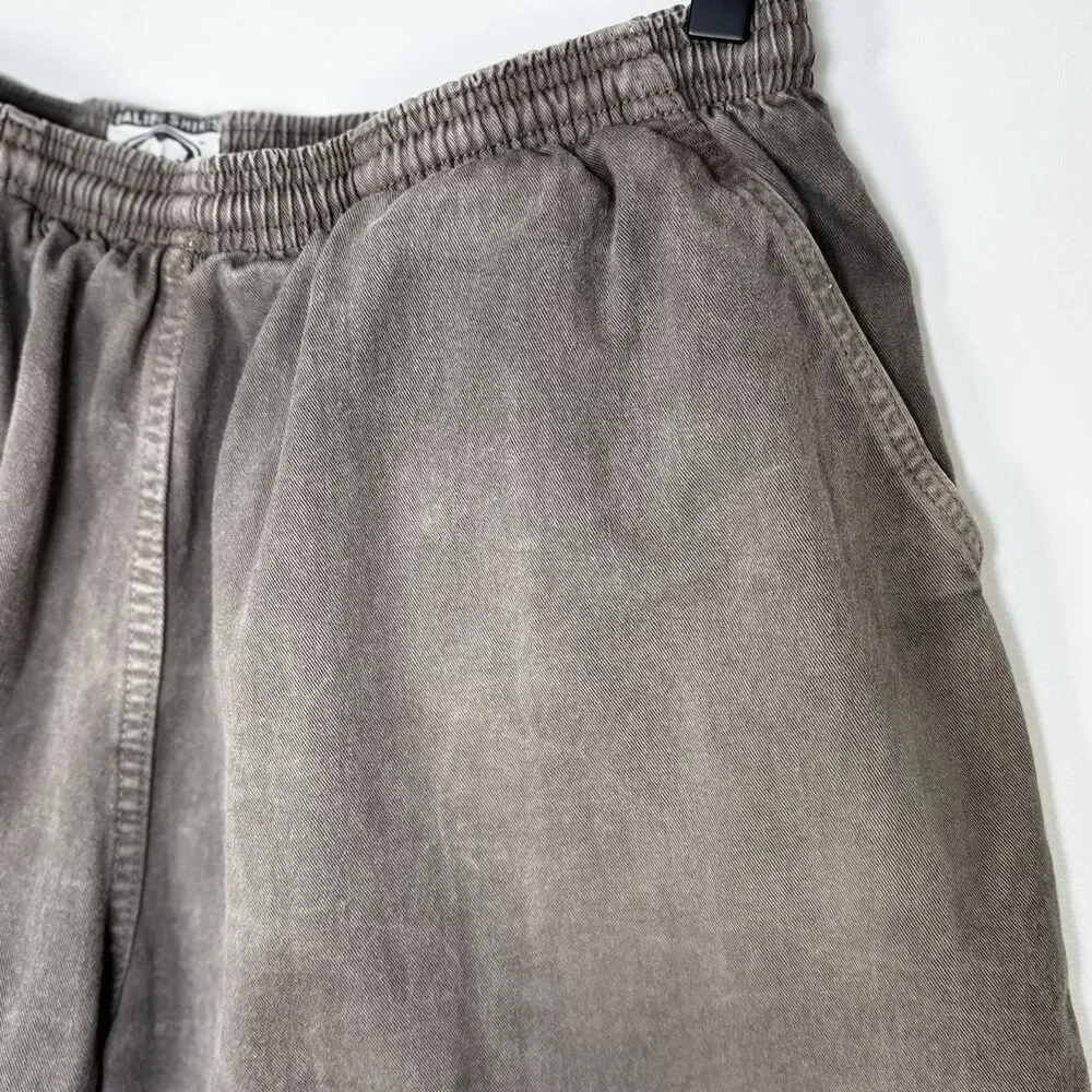Malibu Shirts Mens Large‎ Shorts Brown Aloha Elastic Waist Drawstring Hawaiian